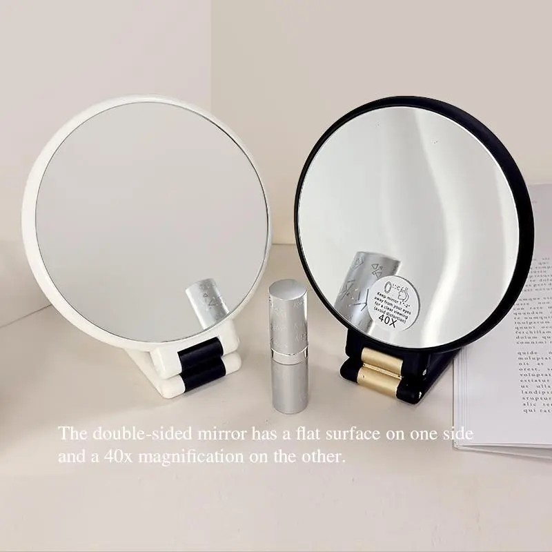 40x Magnification Handheld Mirror With Handle, 360° Rotatable Handle Mirror, Foldable Travel Mirror, Makeup Mirror, Cosmetic Mirror, Travel Mirror, Portable Folding Mirror, Hand Mirrors