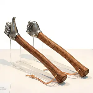 Hammer Fist Shape Man's Gift-Stainless Steel with Wooden Handle, Suitable for Home and Outdoor Camping, Craft Decorative hand Tool for Men,Boyfriend Father