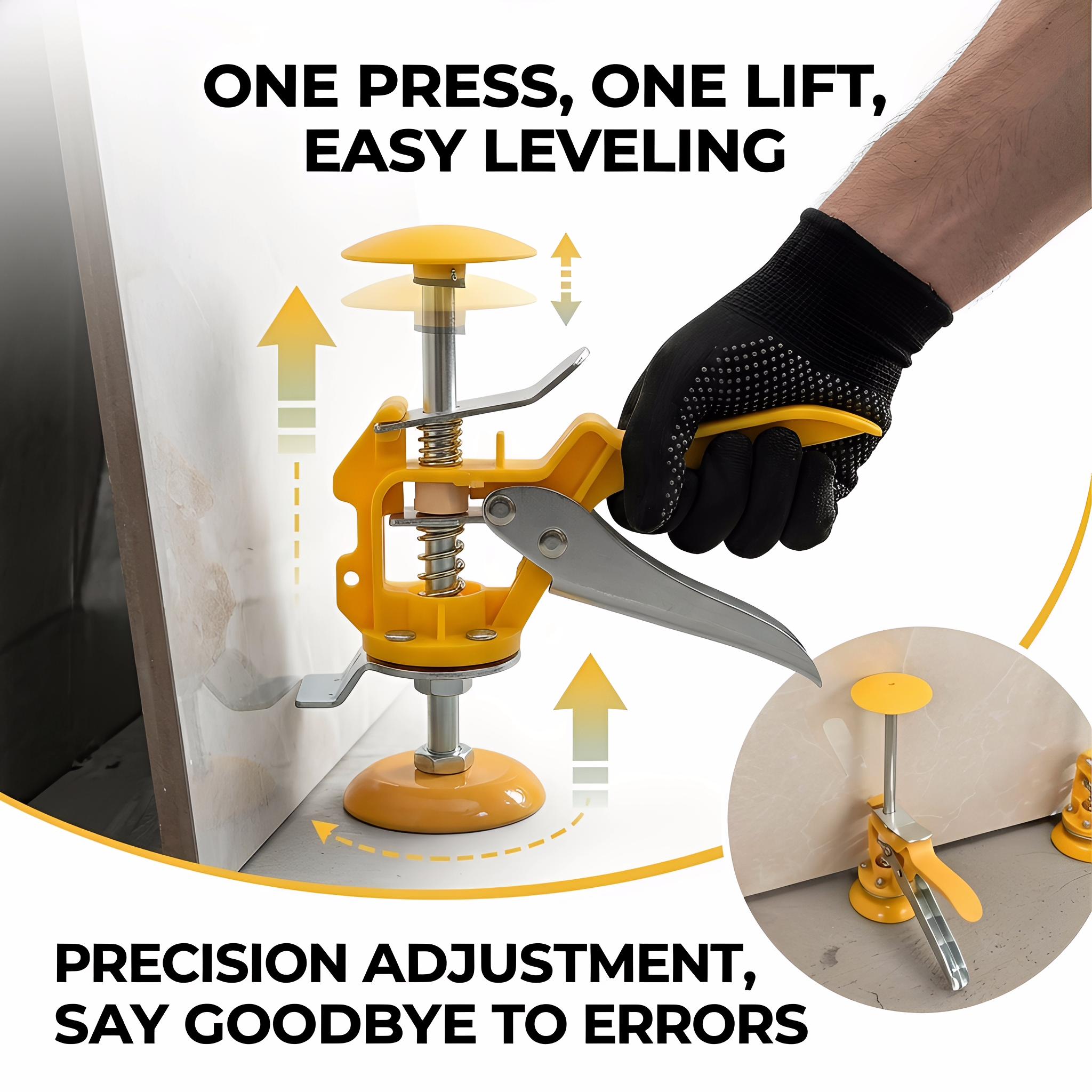 2Pcs Professional Tile Leveling System – Adjustable Height Lifting Tool for Wall & Floor Tiles – Easy Installation for DIY Home Renovation, Bathroom, Kitchen, Patio, Walkway & Floor Leveling