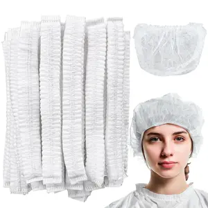 50 PCS Disposable Non-Woven Bouffant Shower Caps, Light, Breathable, Adjustable Elastic Bathroom Accessory for Home Bathroom, Beauty Salon Use, Disposable Shower Caps