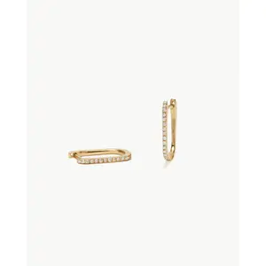 THE SMALL DIAMOND PAVE PAPERCLIP EARRINGS