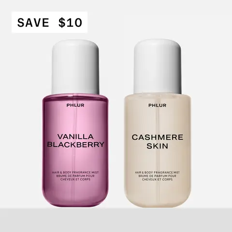 PHLUR Velvet Berry Duo - Vanilla Blackberry + Cashmere Skin Full Size Body Mist Set (2 x 8 fl oz)