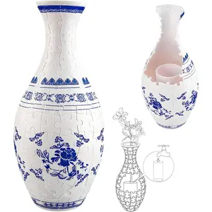 3D Puzzle Planter Vase for Adult 160 Pieces Plastic DIY Flower Vase for Home Decoration House Warming Gift for Flower Arrangements and Home Decoration
