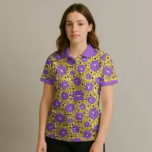 GenGar Polo Shirt, Cute Kawaii Ghost Pattern Polo Shirt, Funny Halloween Style Shirt, GenGar Shirt Gifts