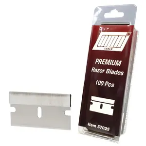 100-Pack Carbon Steel Durable Industrial Single-Edge Flat Razor Blades - Versatile, Precision Tools for Scrapers, Ideal for Removing Labels & Old Paint
