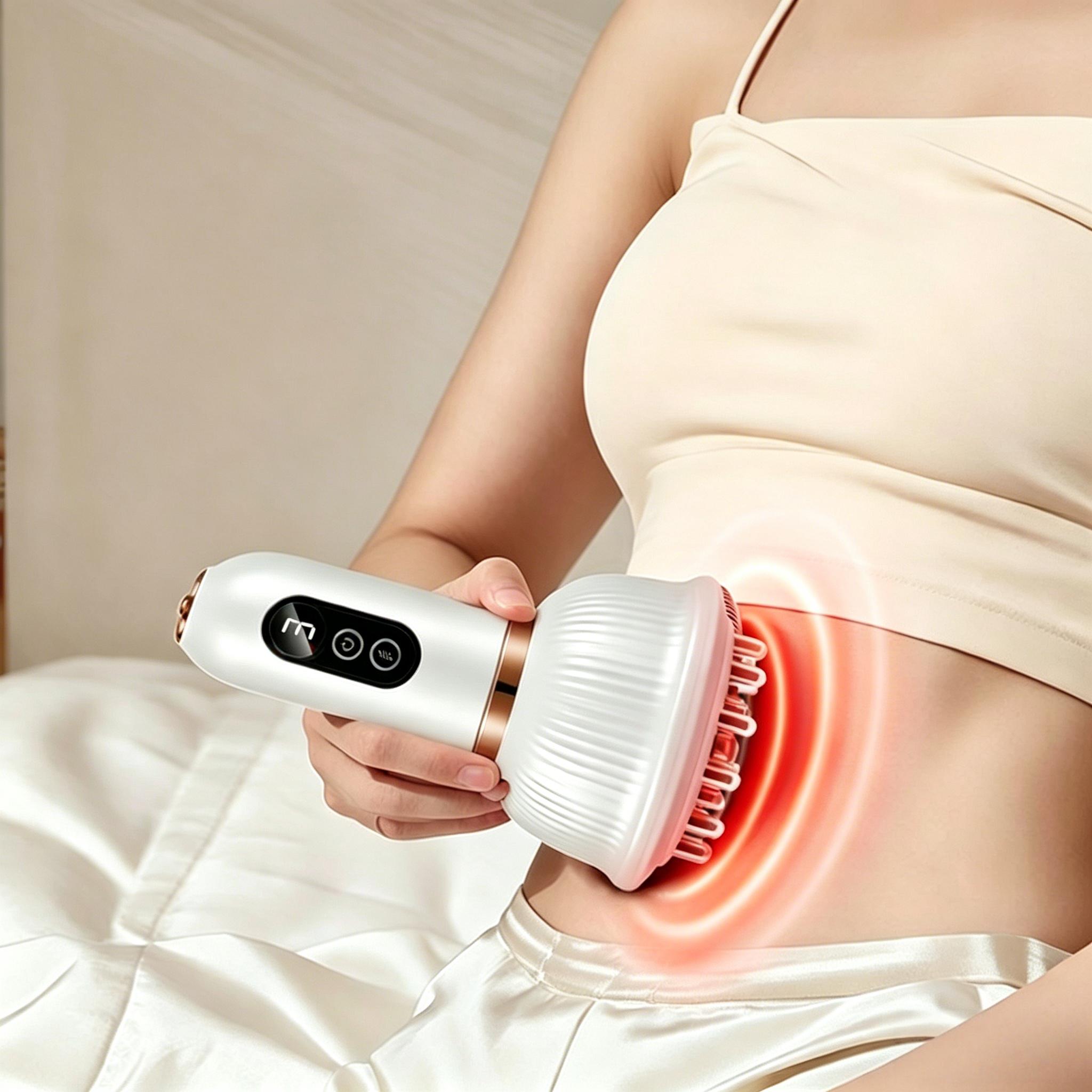 Wireless Electric Massage Brush with Heating & Vibration, Handheld Massager for Full Body Muscle Relaxation on Legs, Arms and Abdomen