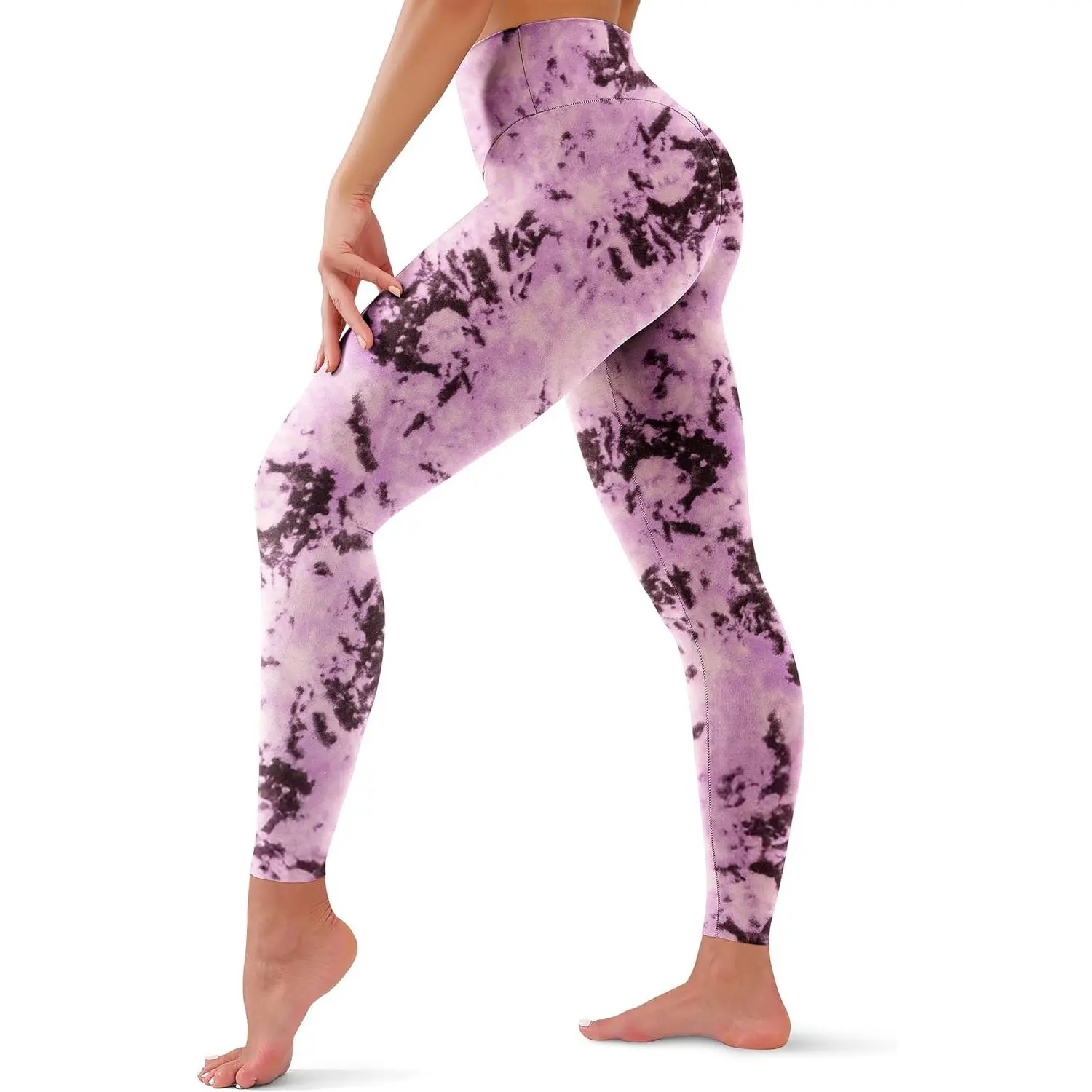 Female High Waisted Leggings - Tummy Control Gym Tights Clothes, All Seasons Workout Ready Sports Bottoms for Yoga, Plus Size