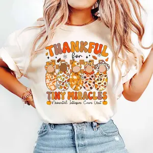 NICU Nurse Thanksgiving Shirt, Thankful For Tiny Miracles Shirt, Mother Baby Nurse Pumpkin Shirt, Fall NICU Nurse Shirt, Thankful NICU Nurse Gift