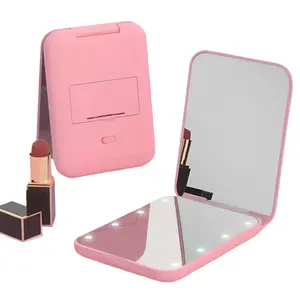 Handbag Makeup Mirror, Travel Hand Mirrors: 1x/3x Magnification, LED Lighted, Pocket-Sized for Women & Girls, Travel-Friendly (Great for Christmas & Thanksgiving Gifts)