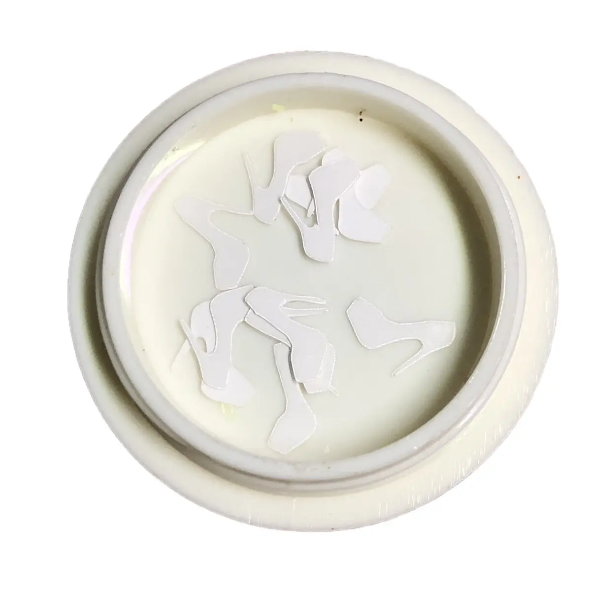White high wheel shape cut outs for  nails  and crafting accessories