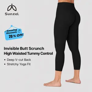 Sunzel Women's High Waisted Invisible Scrunch Leggings - Butt Lifting Tummy Control Spandex Athleisure Wear for Yoga & Fitness Training, Fitness Training Pant