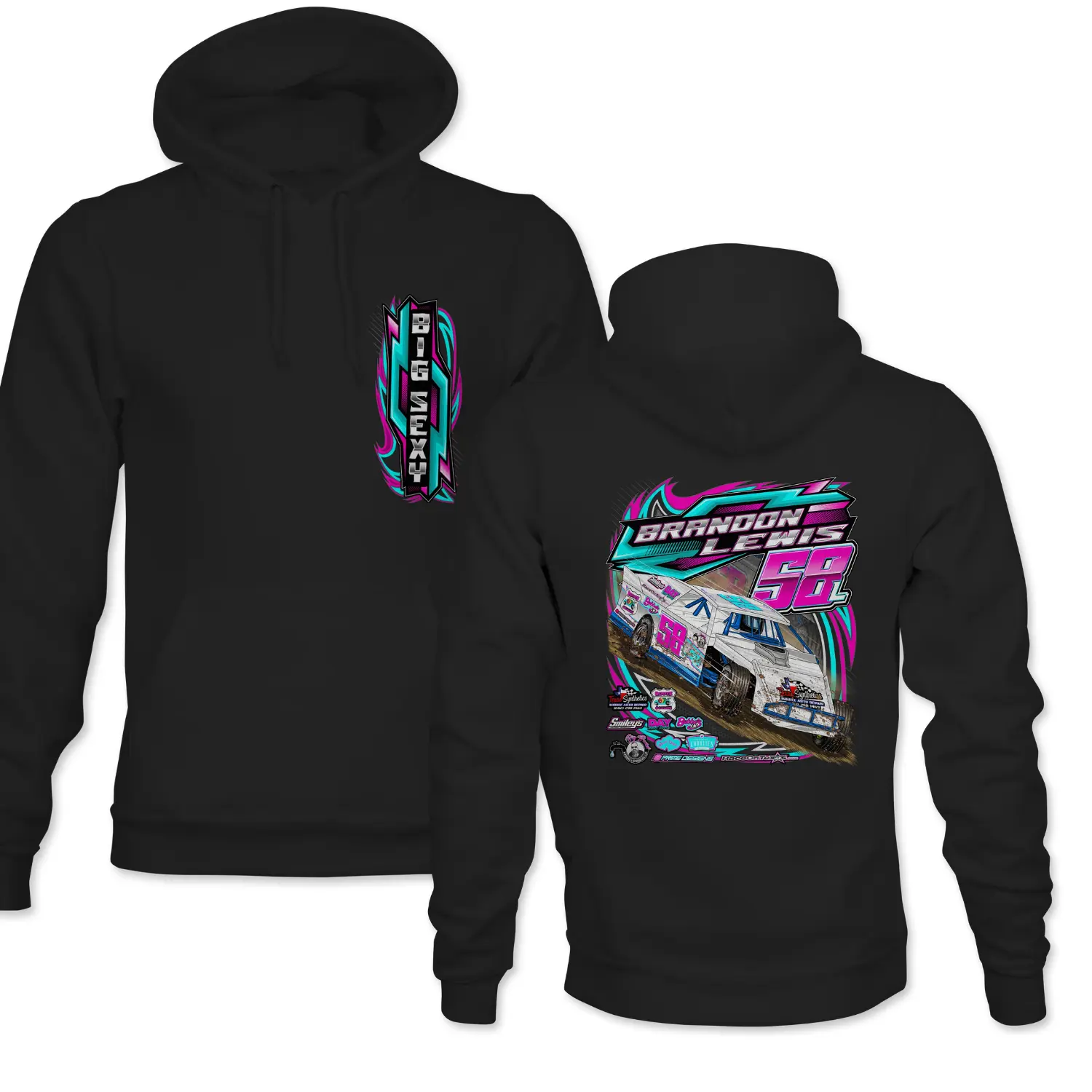 Brandon Overton Big Sexy Hoodie, #76 Dirt Track Racing Graphic Sweatshirt, Vintage Motorsports Pullover, Retro Streetwear for Men Women