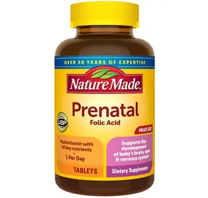 Nature Made Prenatal Multivitamin with Folic Acid, Vitamin & Mineral Supplement, Daily Nutritional Support, Prenatal Vitamins for Women, 250 Tablets, 250 Day Supply