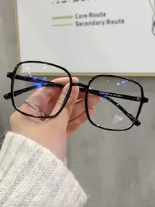 Simple Frame Eyeglasses, Basic Frame Design Eyeglasses for Women & Men, Fashion Eyeglasses for Work, Daily Clothing Decor, Square Frame Eyewear