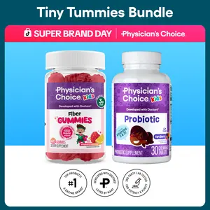 Physician's Choice Tiny Tummies Bundle: Kids Digestive & Immune Health with Prebiotic Fiber Gummies & Probiotic