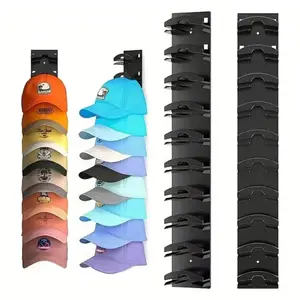 Wall Mounted Baseball Cap Storage Rack, 1/2 Counts Multipurpose Wall Mounted Hat Hook, Hat Hanger Holder, Hat Storage Display Rack for Closet Door & Bedroom, Shelves