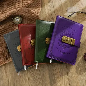 Diary with Lock for Women & Men, A5 240 Pages Lockable Journal, Refillable Leather Journal Writing Notebook, 7.56 X 5.2 Inch