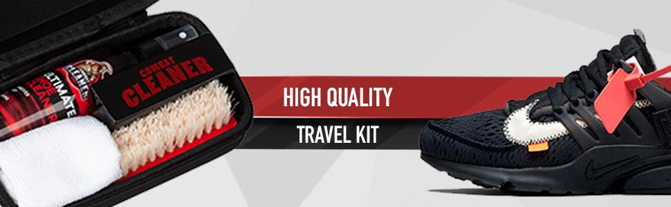 Shoe Cleaner Kit – Cleaner + Hard & Soft Brush + Travel Case | For Sneakers, Leather, Suede & More