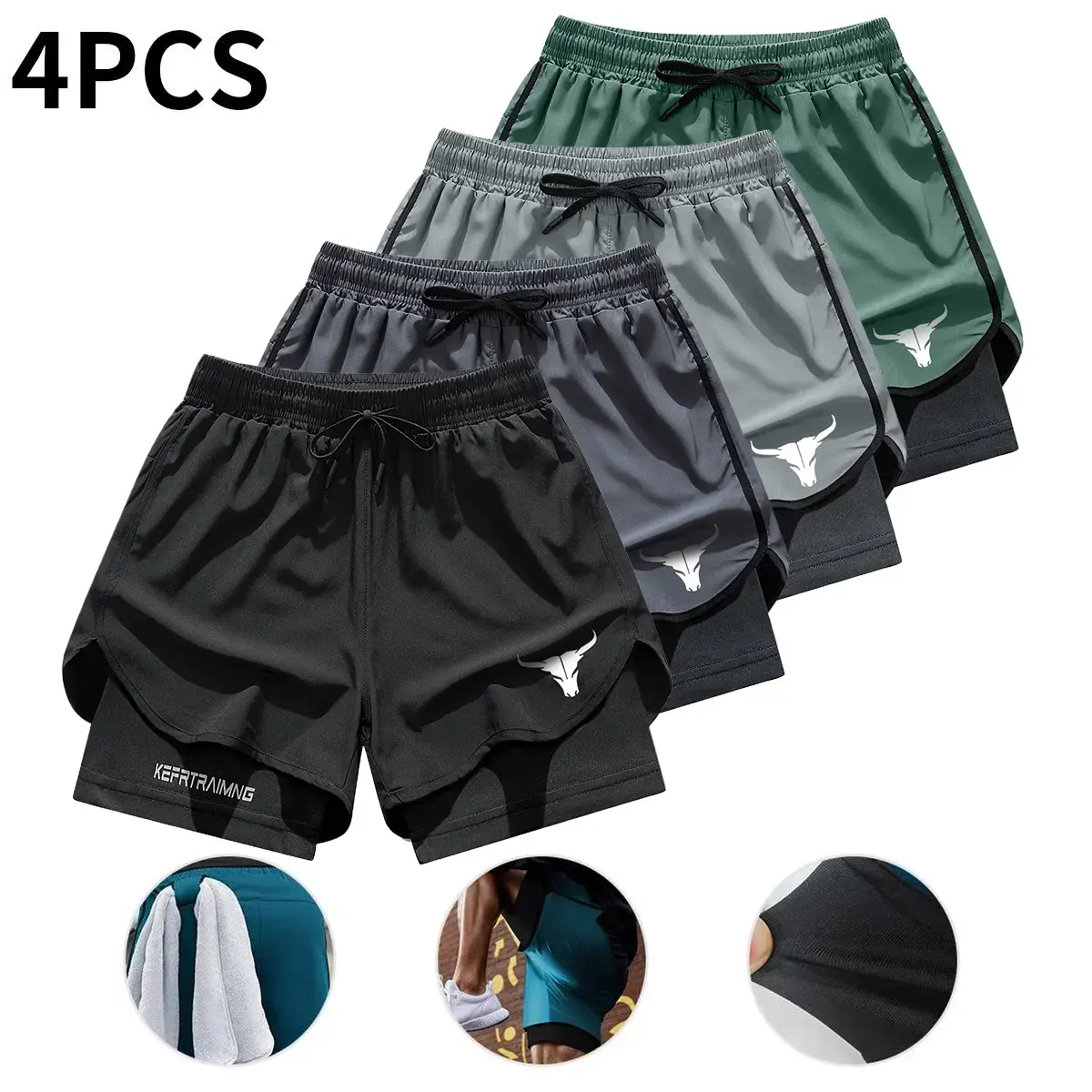 Black + Dark Gray + Light Gray + Army Green