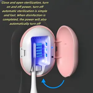 1 Mini Portable Toothbrush Cleaning, Wall Mounted And Travel Friendly, Made Of Plastic Material, USB Rechargeable, Oral Hygiene Care