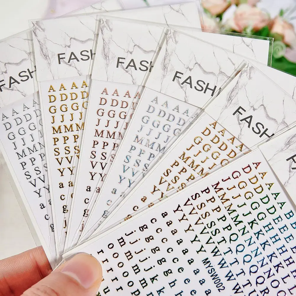1pcs Alphabets Nails Sticker DIY Manicure Adhesive Decals English Letter Design Slider for DIY Nail Art Decorations