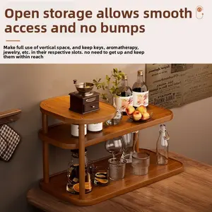 1pc Multi-Functional Desktop Organizer, Anti-Mold Cup Holder, Layered Storage Rack, Modern Chinese Style, Tea Set & Water Glass Shelf