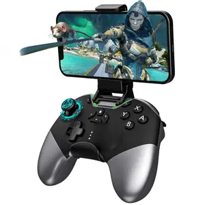 Bluetooth Controller for Switch/PC/iPhone/Android/Apple Arcade MFi Games/TV/Steam, Hall Effect Joysticks Wireless Game Controller Gamepad with/Phone Clip/Lock Speed/Macro/6-Axis Gyro/Dual Motors/Turbo