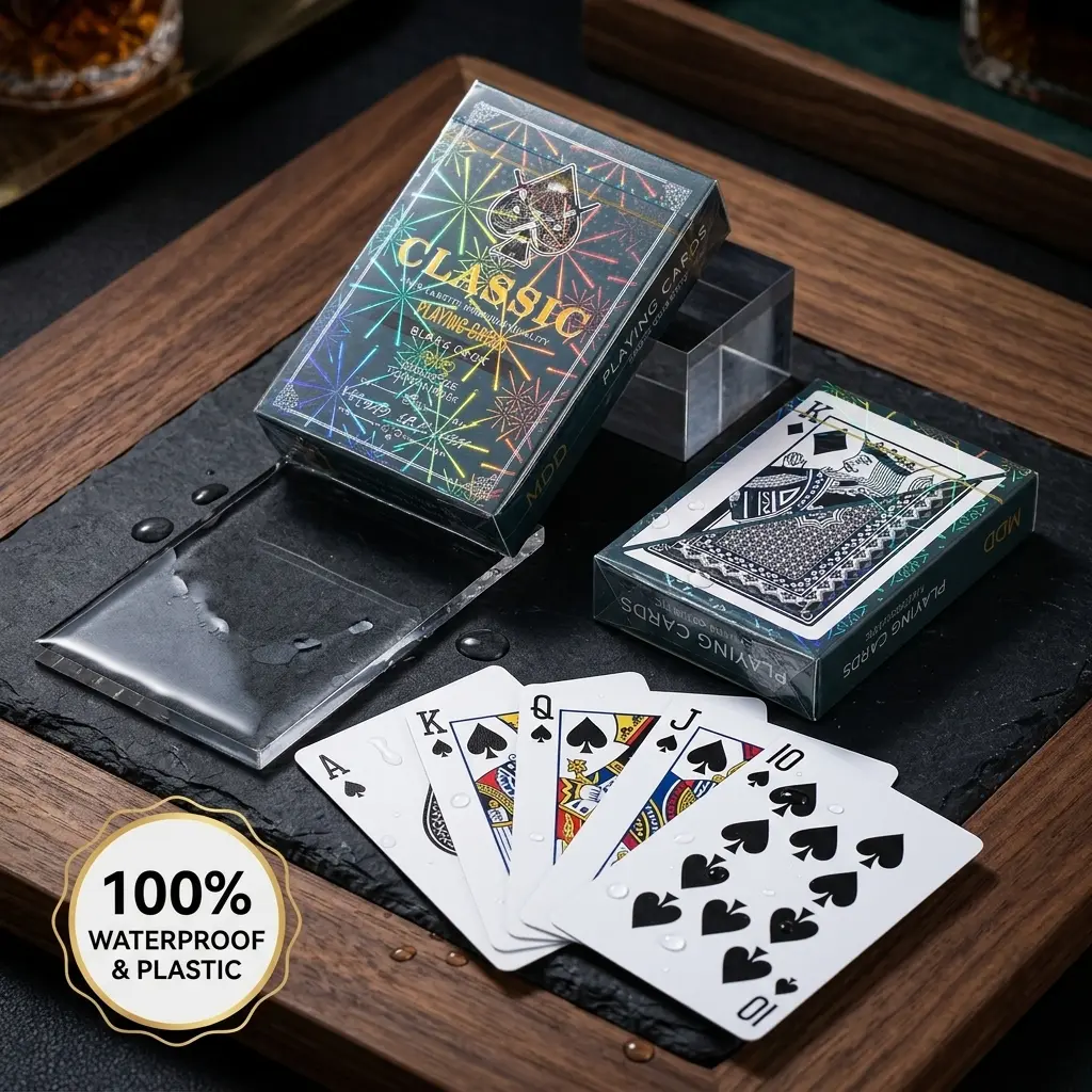 Premium Plastic Material Card Games Deck - 100% Waterproof and Washable, Durable, Flexible, Smooth Surface for Easy Shuffling, Ideal for Game Night, Great Gift Choice for Enthusiasts, Durability