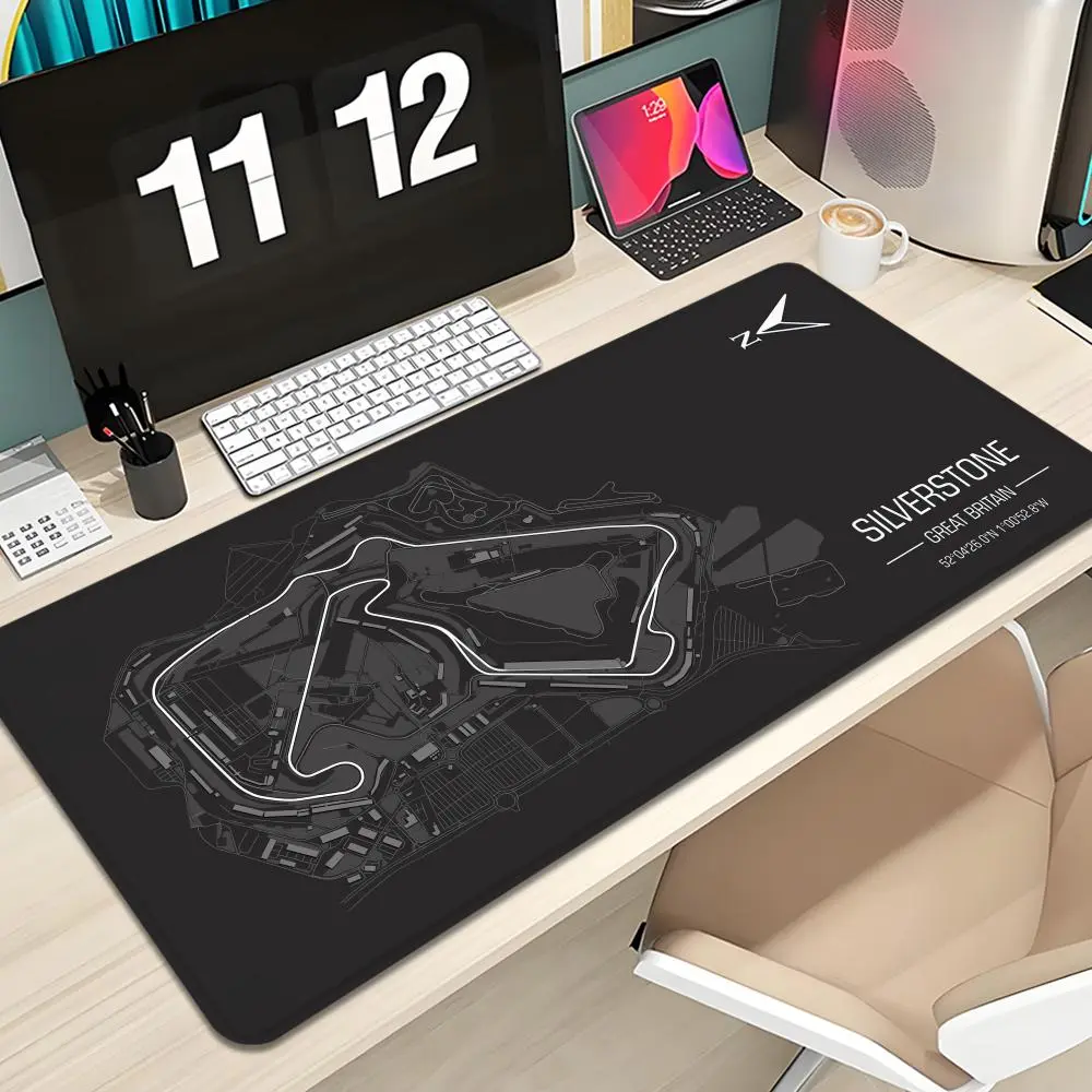 SILVERSTONE Monaco Formula 1 Racing Circuit Mouse Pad Design XXL 1000×500mm, Desktop Accessory, Computer Mouse Pad, Large Gaming Mouse Pad - Extended, Thick, Non-Slip Rubber Base Desk Mat with Stitched Edges - Washable Large Desk Pad Gaming Mousepad