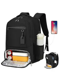 Large Capacity Laptop Backpack with USB Charging Port, Waterproof Backpack with Reflective Strip, Travel Backpack for Men & Women, Leakproof Cooler Backpack