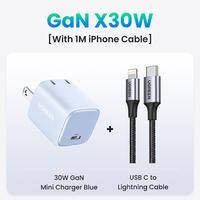 30W Blue Charger + 3.3FT Lightning Cable