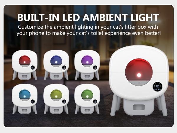 Self-Cleaning Cat Litter Box Automatic Self Cleaning Litter Box for Multiple Cats with Safety Protection and App Control