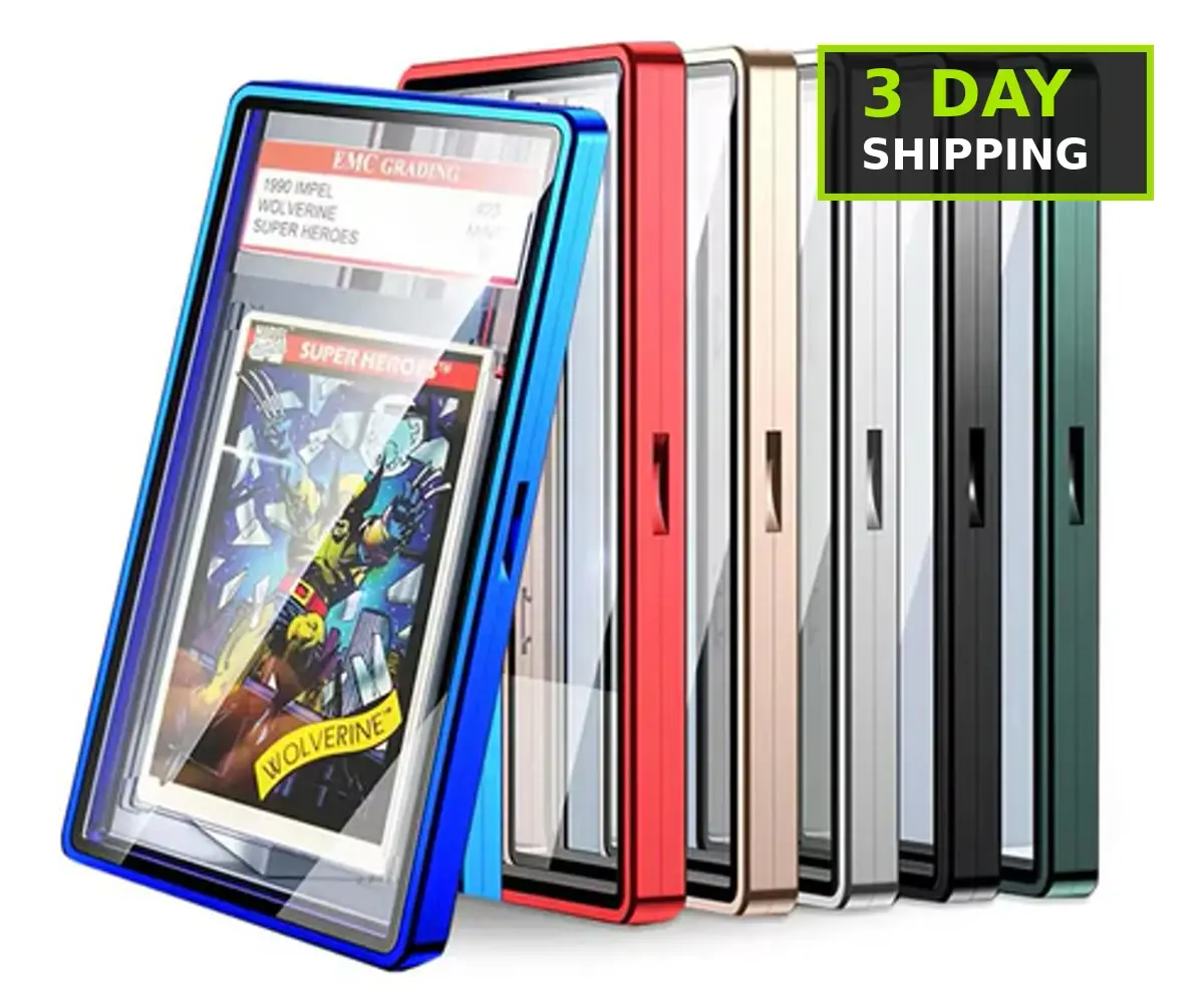 PSA Graded Card Slab Case Magnetic Aluminum Protector Holder – Stackable Alloy Frame with UV Protection Display Storage for Pokémon, Baseball, Football, Basketball, Sports & TCG Cards