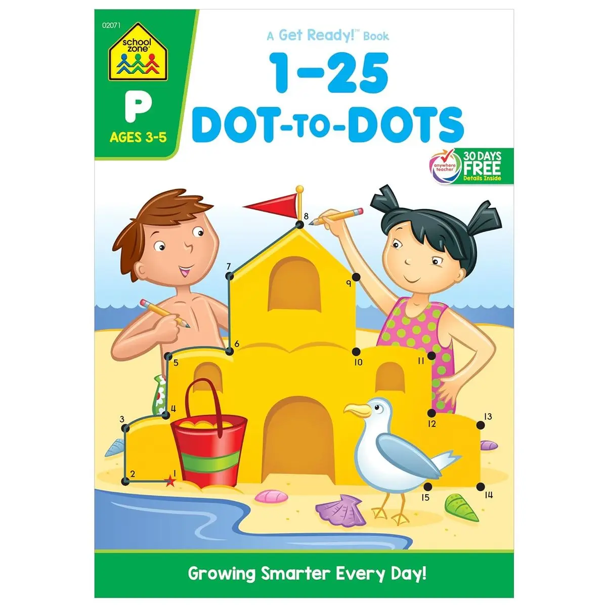 School Zone - Numbers 1-25 Dot-to-Dots Workbook - 32 Pages, Ages 3 to 5, Preschool to Kindergarten, Connect the Dots, Numerical Order, Counting, and More (School Zone Get Ready!™ Book Series) Paperback – February 2, 2009