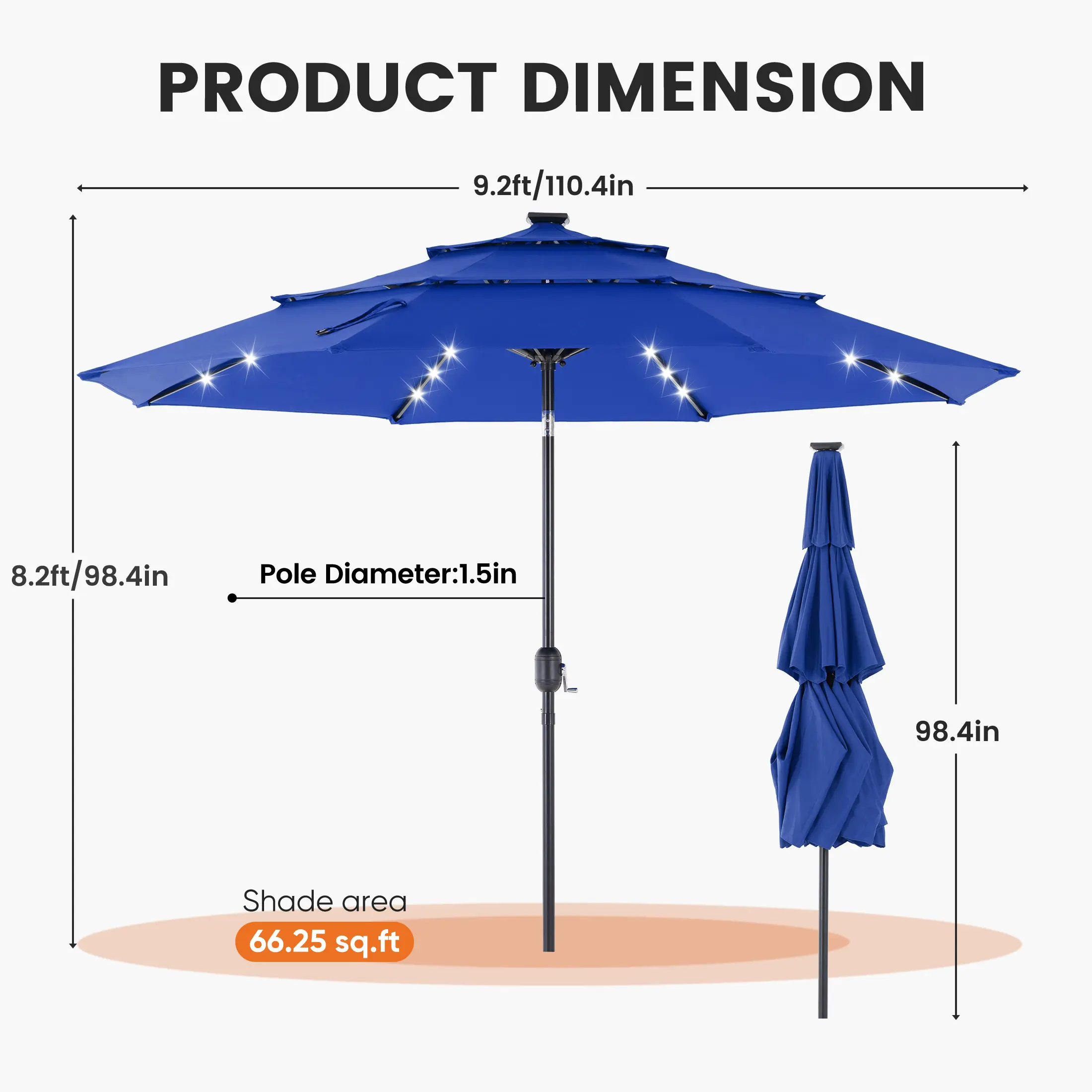 10 ft LED— Navy Blue