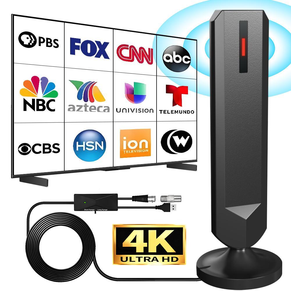 HDTV Antenna,Long Range Indoor TV Antenna, Digital Antenna Amplifier Signal Booster, Supports 4K 1080p, Smart TV Free Lo