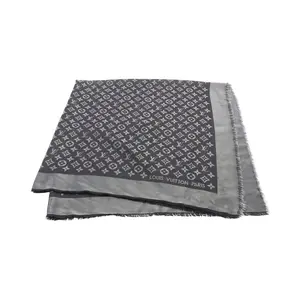 Pre-owned Louis Vuitton Silk Small Leather Goods Monogram Wool Shawl