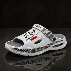 Men’s Casual Beach Slides Adjustable Strap Cushion Sandals Lightweight EVA Slippers Non Slip Outdoor Fashion TikTok Trending Shoes