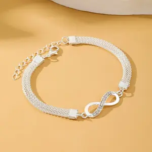 A Stylish And Minimalist Design Rhinestone Infinity Symbol Anklet, Perfect for Everyday Wear, Vacations, And Gifting During Holidays.