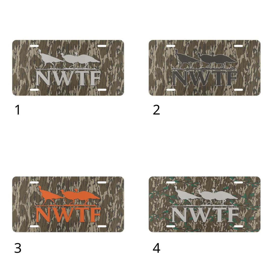 US Standard Size Aluminum Alloy 1-Piece 12x6 in Front Car License Plate with 4 Pre-Drilled Holes, Camo Pattern Hunting Gift for Outdoor Lovers