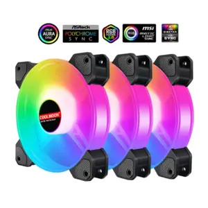 3 Pack ARGB 120mm computer case fan PWM temperature control 5V motherboard synchronized RGB radiator silent version high air volume PC RGB fan, hydraulic bearing - low noise