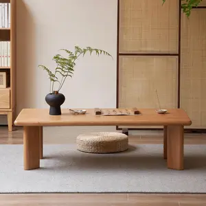 Wayshome Solid Wood Tatami Tables, 39" L Low Coffee Table Japanese Floor Table Small Wooden Tables Tea Table for Sitting on The Floor Living Room