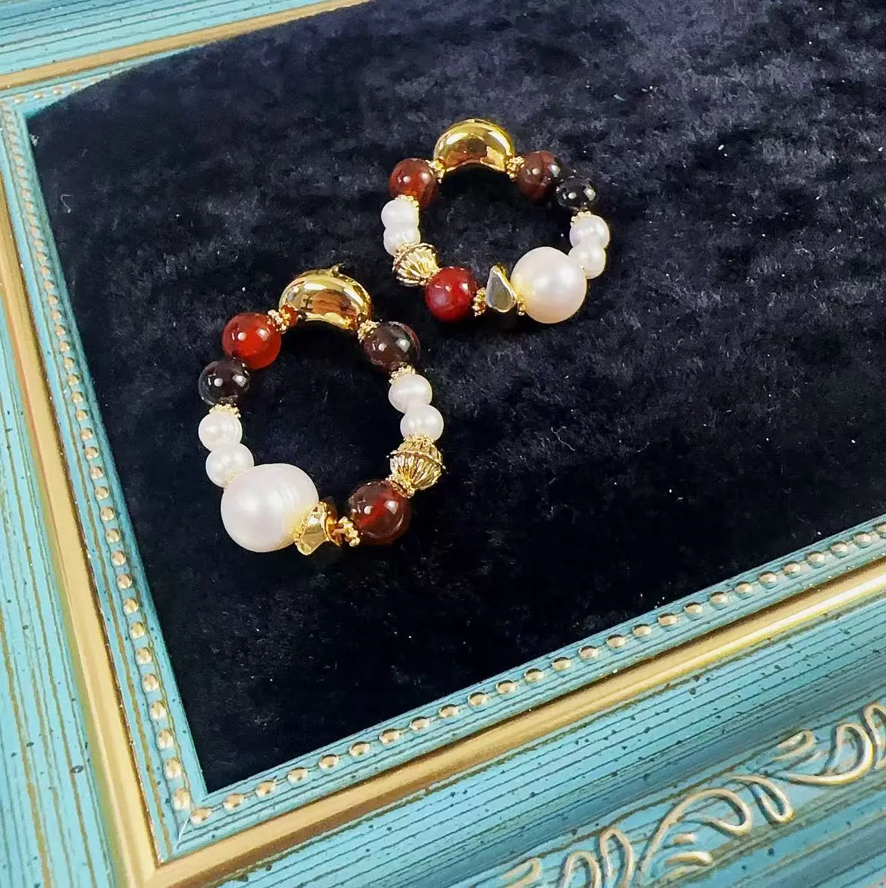 women' 18k golden freshwater real pearl Hand made chain earings for daily wear party special accasions birthday gift