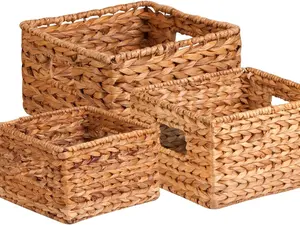 3 Pack Natural Wicker Storage Baskets, Perfect For Organizing, Storage, and Gifts, Multi-size Nesting Baskets for Home Organization and Décor