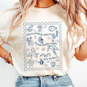 ABA Therapy T-Shirt, RBT Shirt, Behavior Analyst Graduation Gift, Summer Ocean Theme, Special Education Teacher Apparel