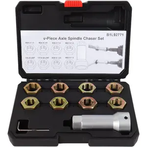 10- Axle Spindle Thread Chaser Set, Thread Rethreading Restorer Tool Metric M20 M22 M24 & UNF 13/16"3/4"