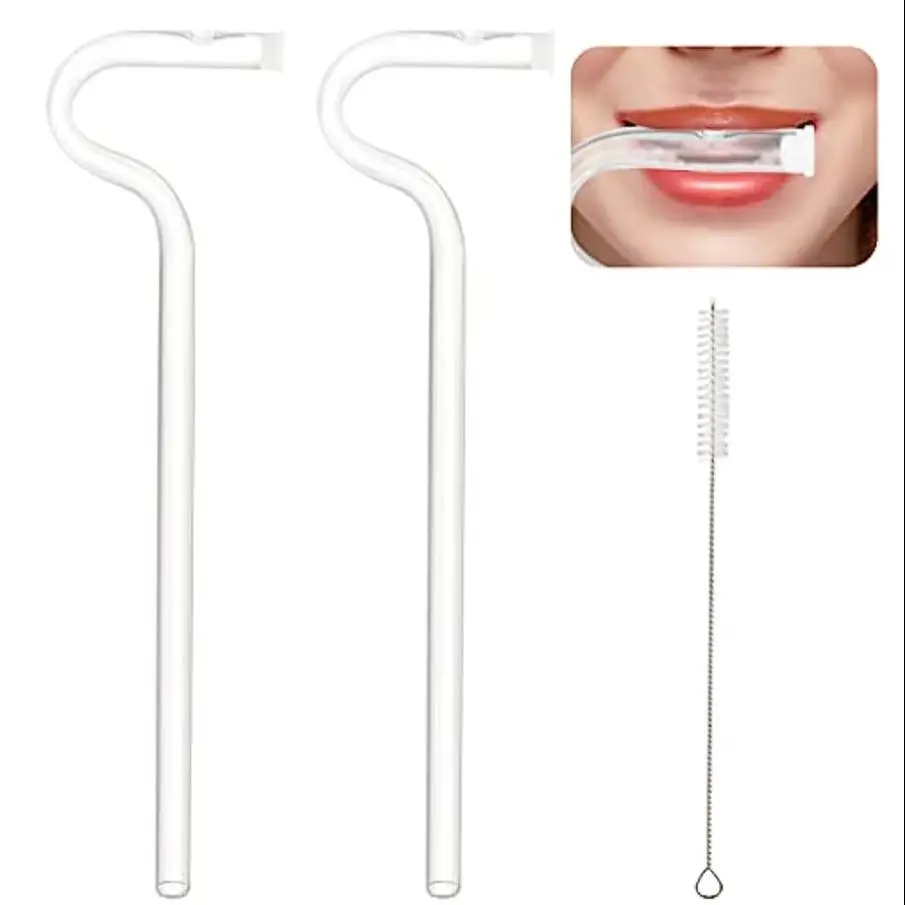 Glass Anti Wrinkle Straw, Reusable Drinking Straw, Curved Drinkware Accessories for Tumbler, Anti Wrinkle Straw, Modern Kitchen Gadgets