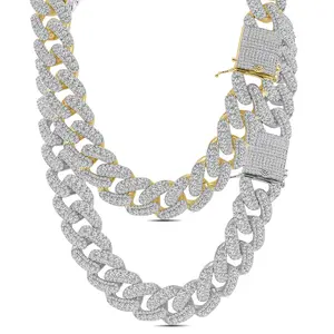 Prong Set 410+ Grams Big Bold 20mm Cubic Zirconia VVS1/D 42.75 CTW. 14K Gold Miami Cuban Chain Neckless