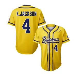Boys Savannah Banana Baseball Jersey, K. Jackson #4 Fan Sports Jersey for Boys, Banana Ev0shield Baseball Jersey, Gift For Friend, Gift for Fan
