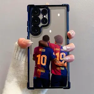 Football Star M-Messi and Y-Yamal No. 10 Phone Case for Samsung Galaxy S25, S24, S23, S22 FE Ultra Plus 4G/5G - Shockproof Transparent Soft Back Cover